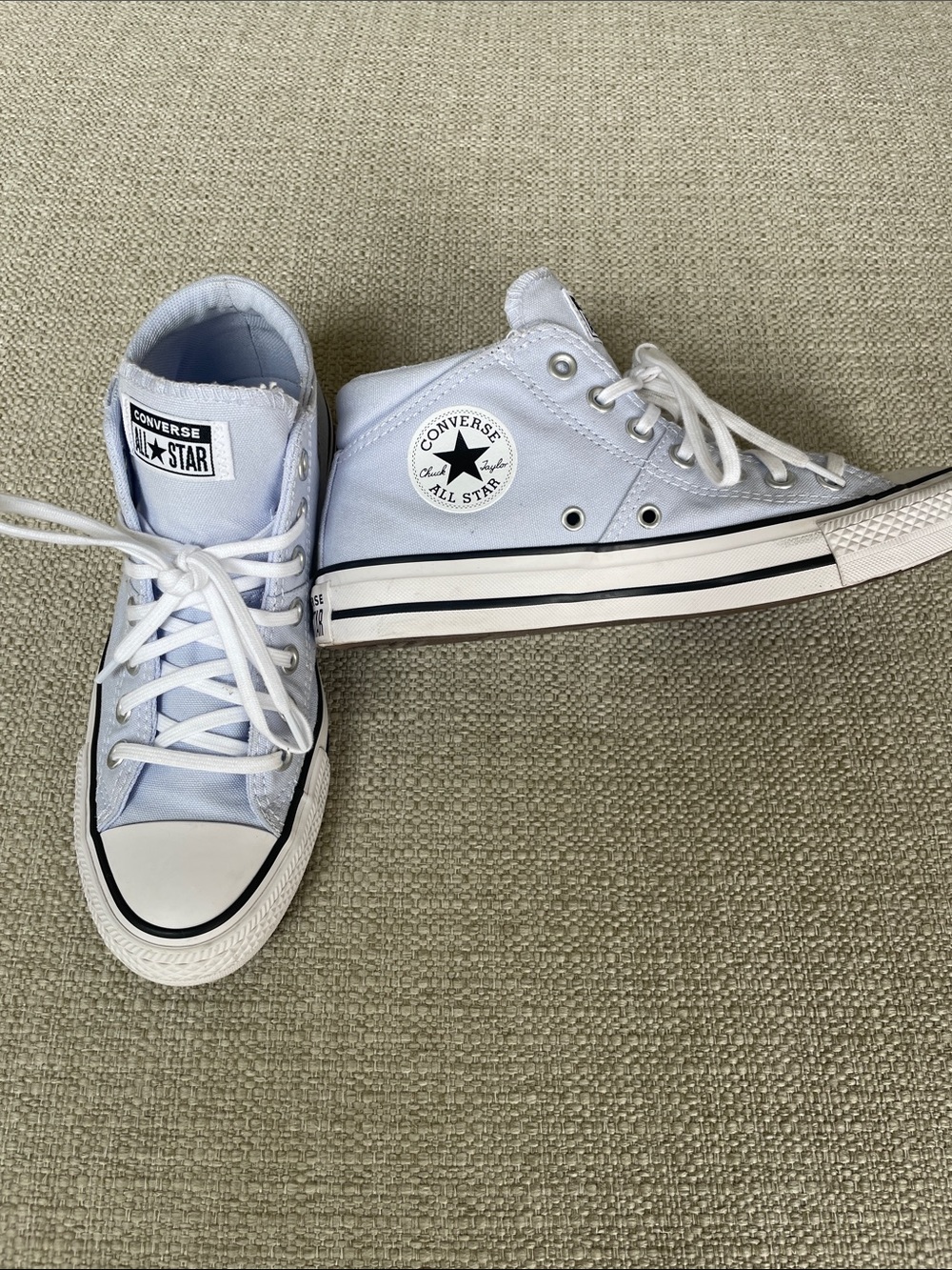 Converse Light Blue and White High Top Sneakers - Picture 2 of 3